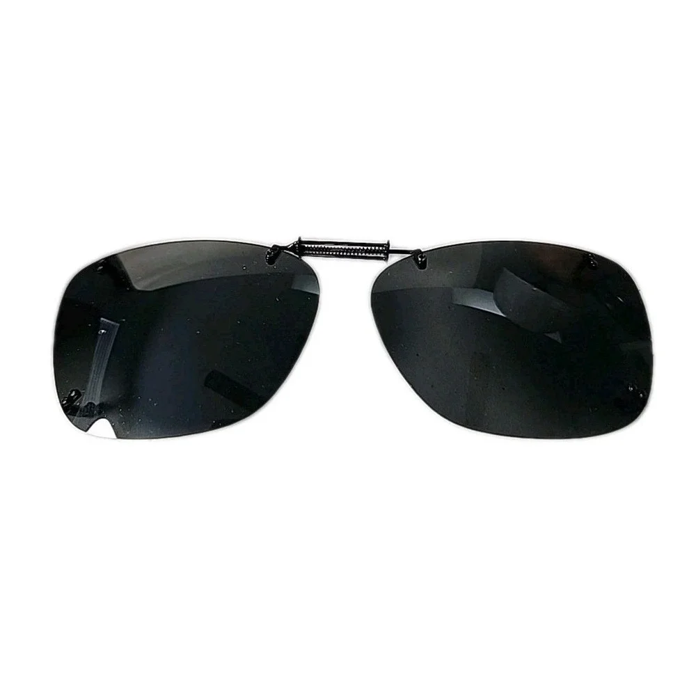 Polar Optics Clip On Frameless Gray Sunglasses Adjustable Polarized Easy On/OFF